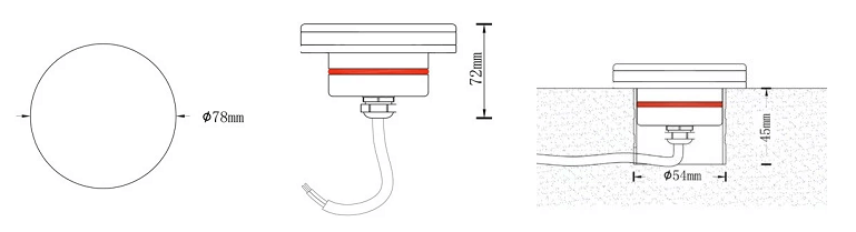 led inground uplight size
